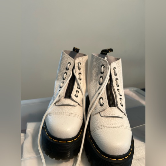 White Doc Martens Sinclair Platform Bootie - Picture 1 of 3